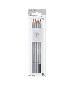 Winsor & Newton Studio Collection Graphite & Charcoal Pencil Sets,5-Piece Graphite Soft Set