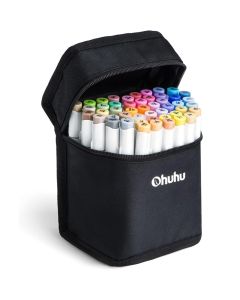 Ohuhu Honolulu B Series, 48 Mid-tone Colors, Dual Tips (Brush & Fine), Alcohol Art Markers