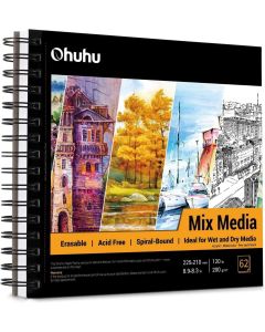 Ohuhu Mix Media Pad, 8.9"×8.3", 120LB/200GSM, 62 Sheets
