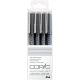 Copic Markers Multiliner Fine Gray Pigment Based Ink, 4-Piece Set