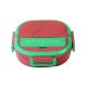 Plastic Lunch Box - Pink with Green Tedemei