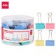 Deli Smiling Binder Clips , 41 MM, Four Colors ,24 Clips Per Pack