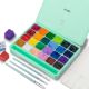 HIMI Gouache Paint Set, 24 Colors x 30ml With Brushes, Green
