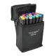 TouchFive Markers 24 Colors Broad Fine Sketch Pen Black case