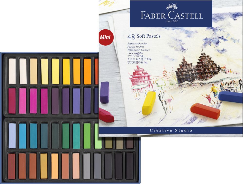 Faber Castell Soft pastels mini, cardboard wallet of 48