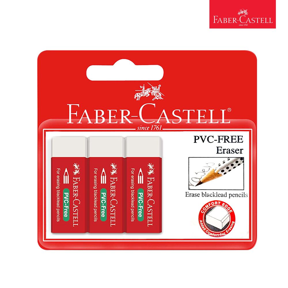 PVC Free Eraser Set Of 3 Blstr Faber Castell 709530