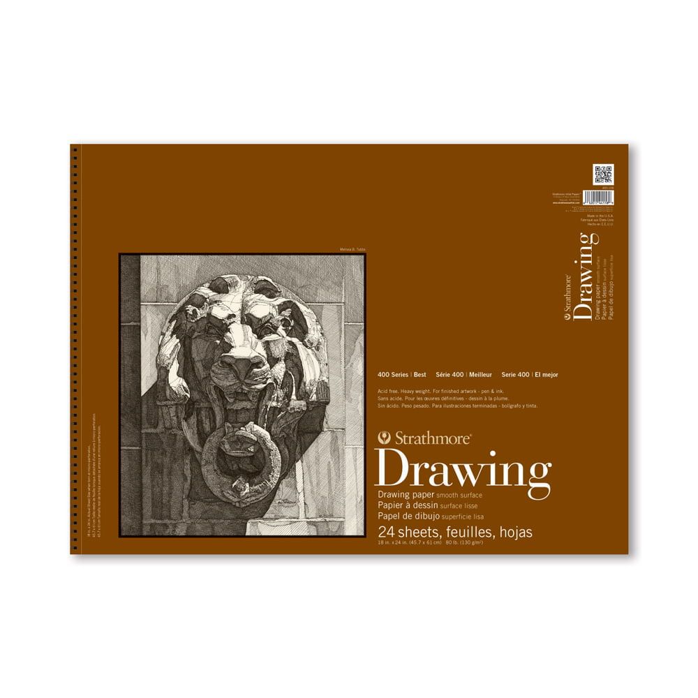 Strathmore Drawing Paper Pad, 400 Series, Smooth Surface, 18