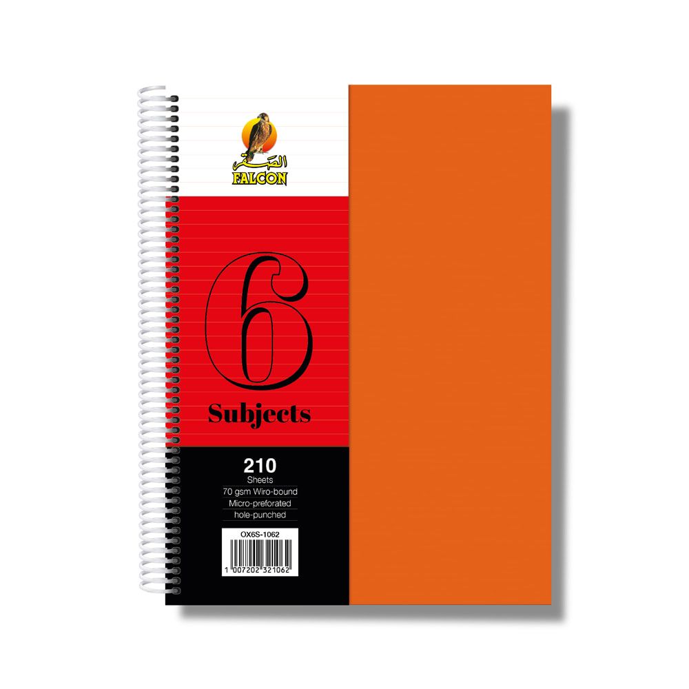 University Book 6 Subjects - A4 Orange