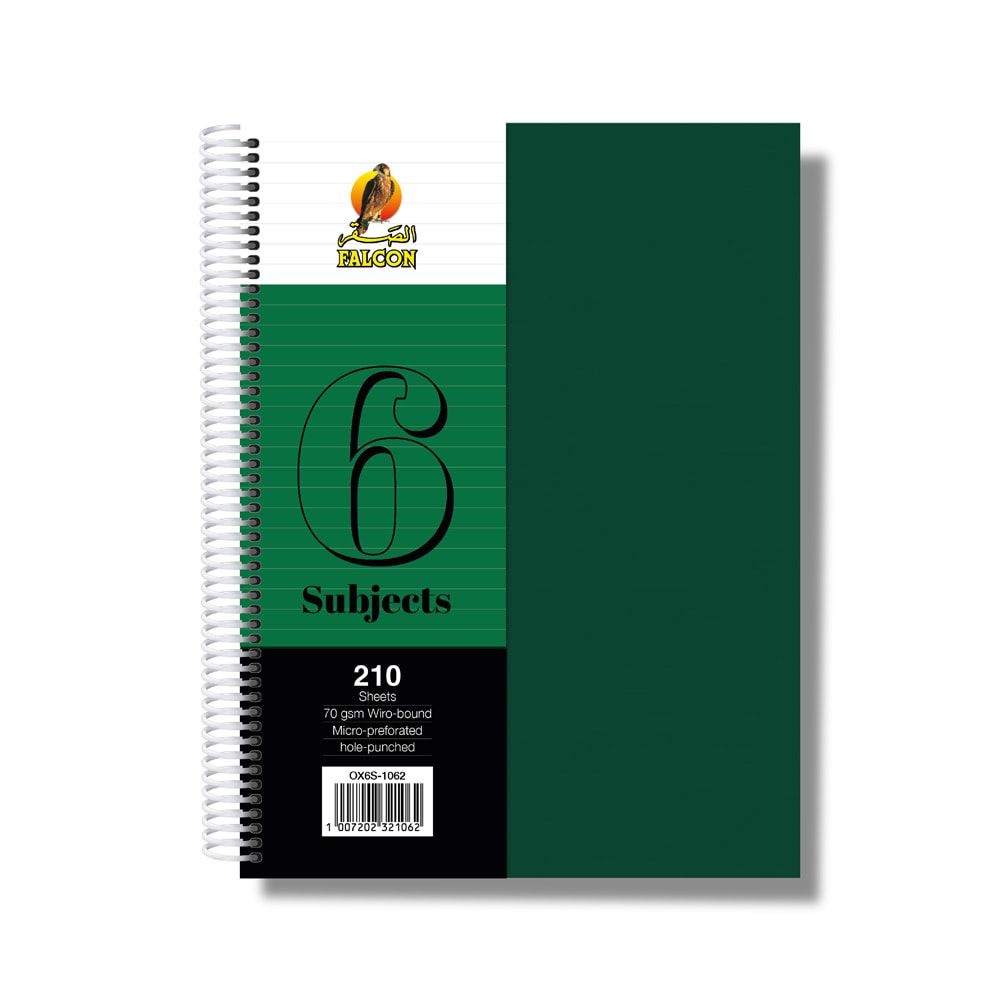 University Book 6 Subjects - A4 Dark Green