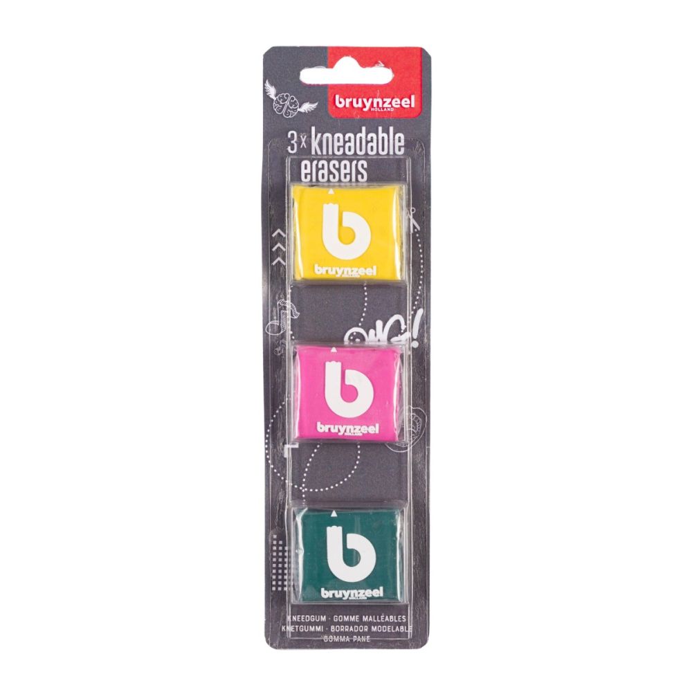 Kneadable eraser set | 3 pieces - Bruynzeel 