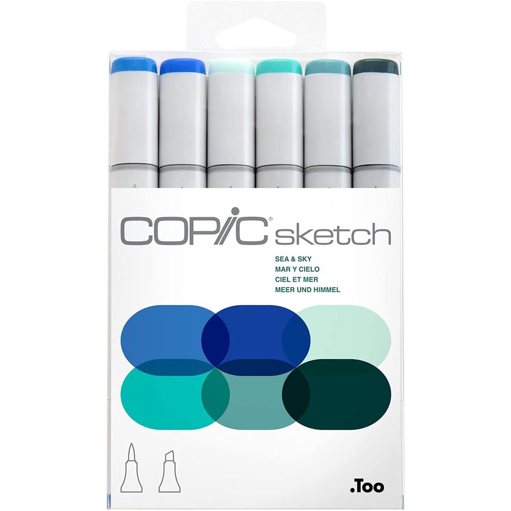 Copic Markers 6-Piece Sketch Set, Sea and Sky 2631