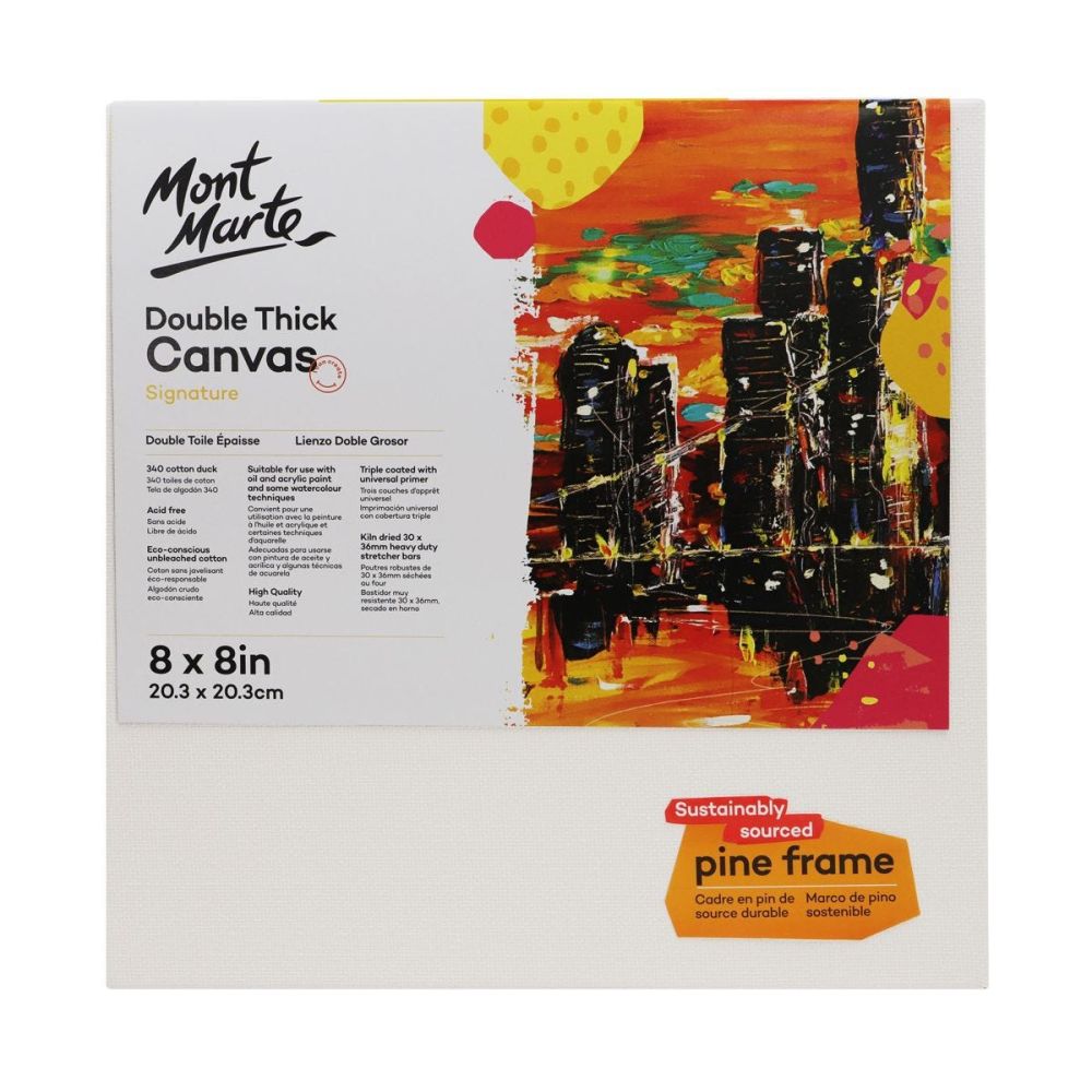 Mont Marte Studio Canvas Pine Frame D.T. 20.3x20.3cm