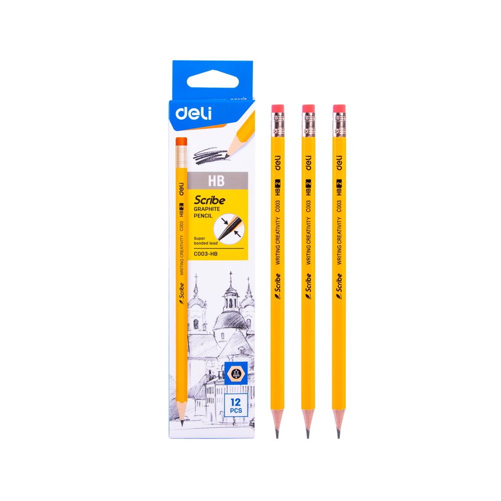 Deli HB Graphite Pencil Box - 12 Pieces