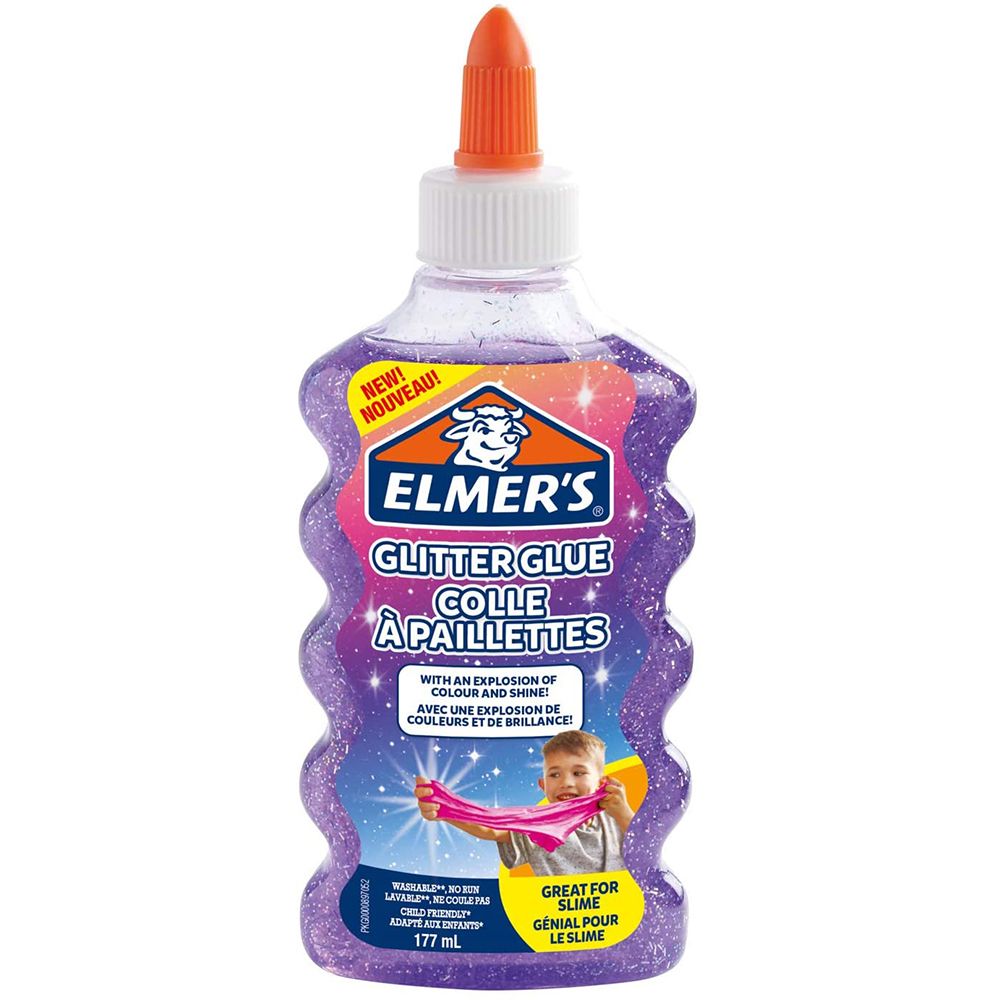 Elmer's Glitter Glue, Purple, 177 mL, Washable and Kid Friendly