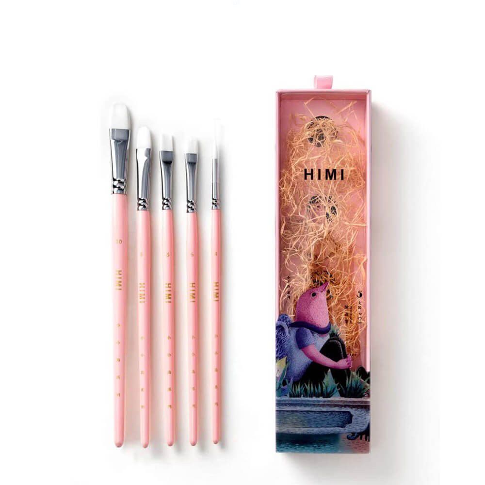 Miya Himi Little Bird  Brushes Set of 5 - Pink