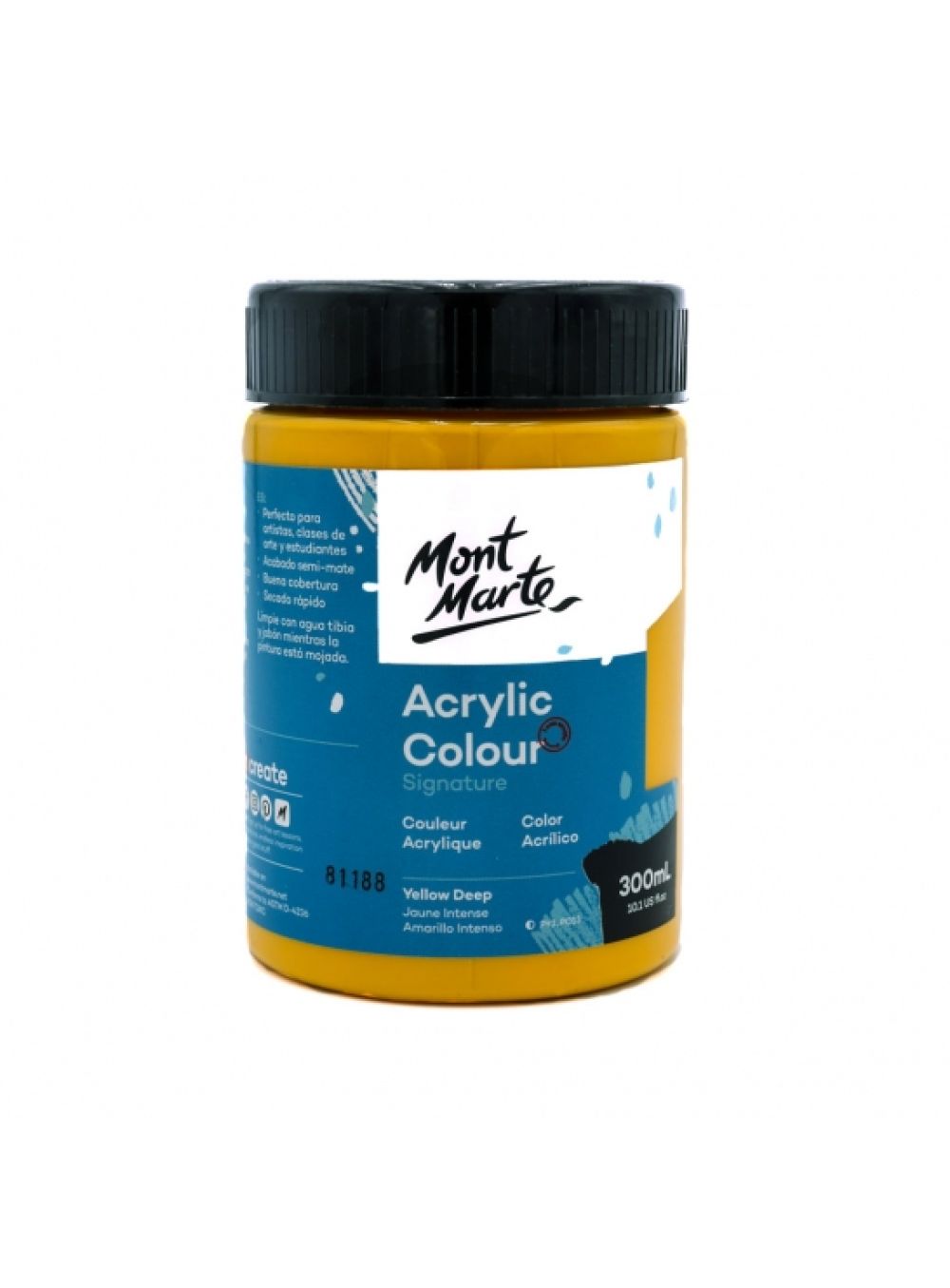 Mont Marte Signature Acrylic Colour 300ml Yellow Deep