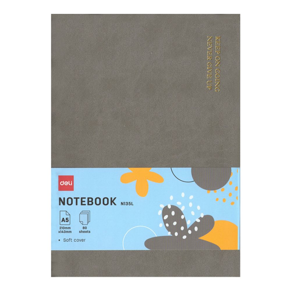 Leather cover A5 Notebook 80s Soft cover Grey Deli - N135L