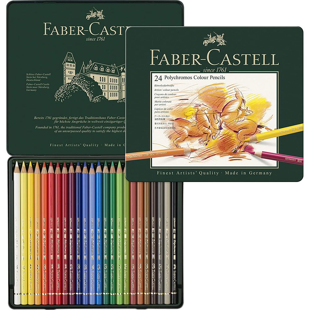 Faber Castell Polychromos Artists' Color Pencils - Tin of 24 - #110024