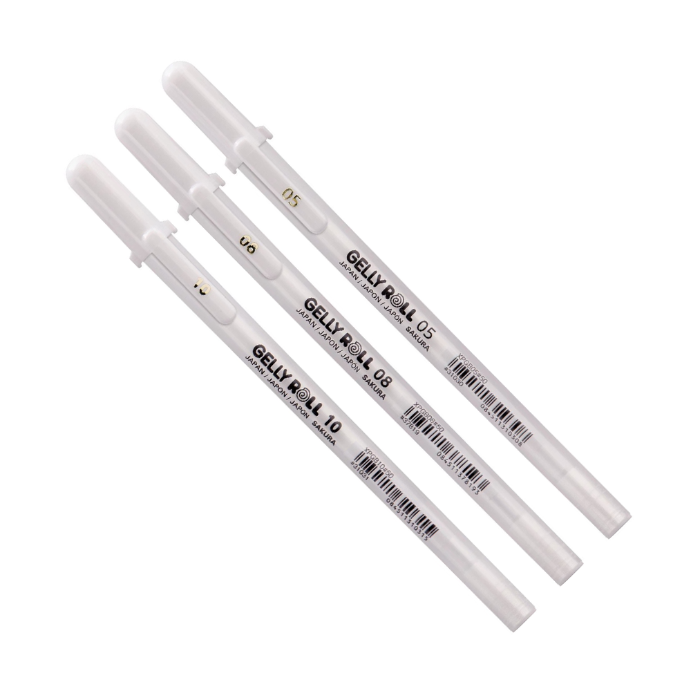 SAKURA Gelly Roll Gel Pen White Set x 3