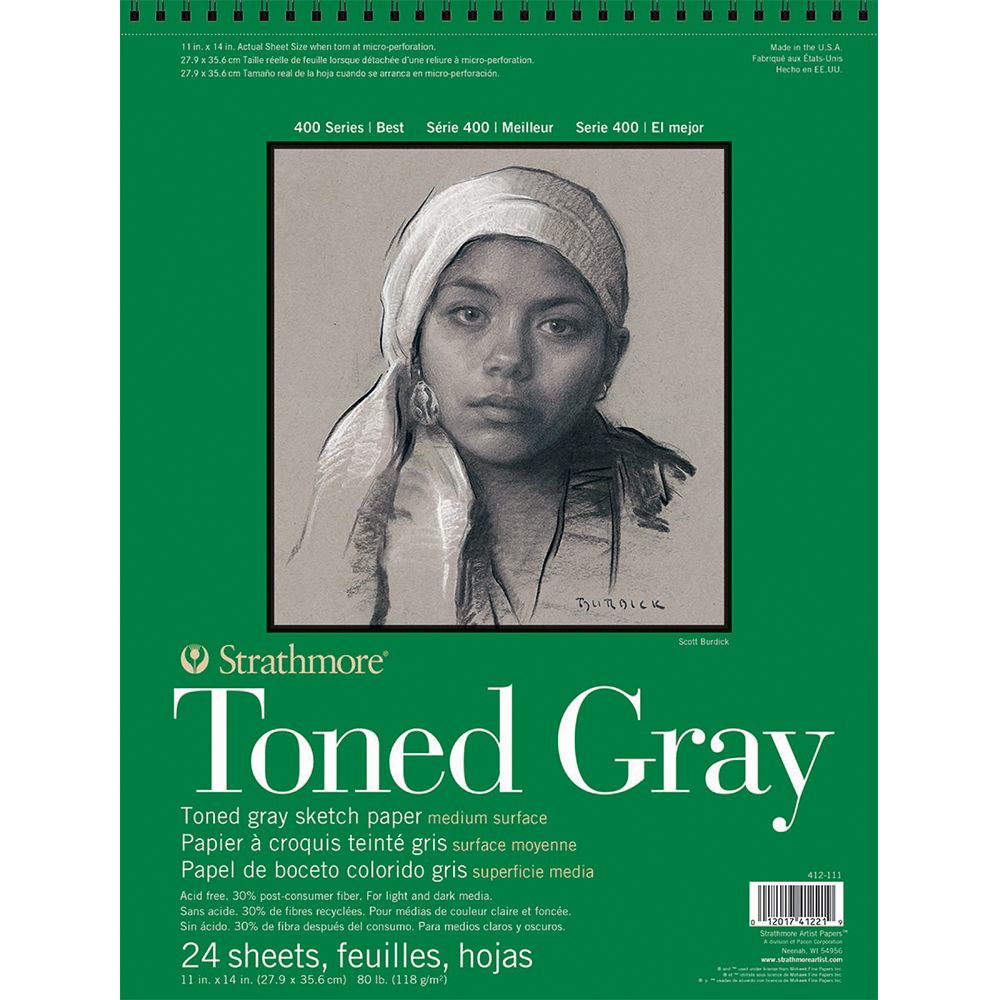Strathmore Toned Grey Sketchbook 11 x 14 inch (Wirebound) 412-111