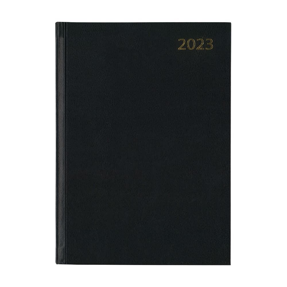 2023 Diary A5 - SAT/SUN Half Page Black Hard Case