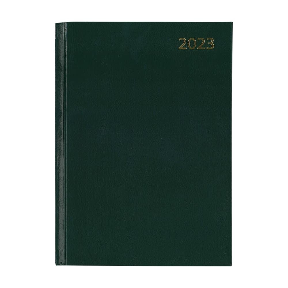 2023 Diary A5 - SAT/SUN Half Page Green Hard Case