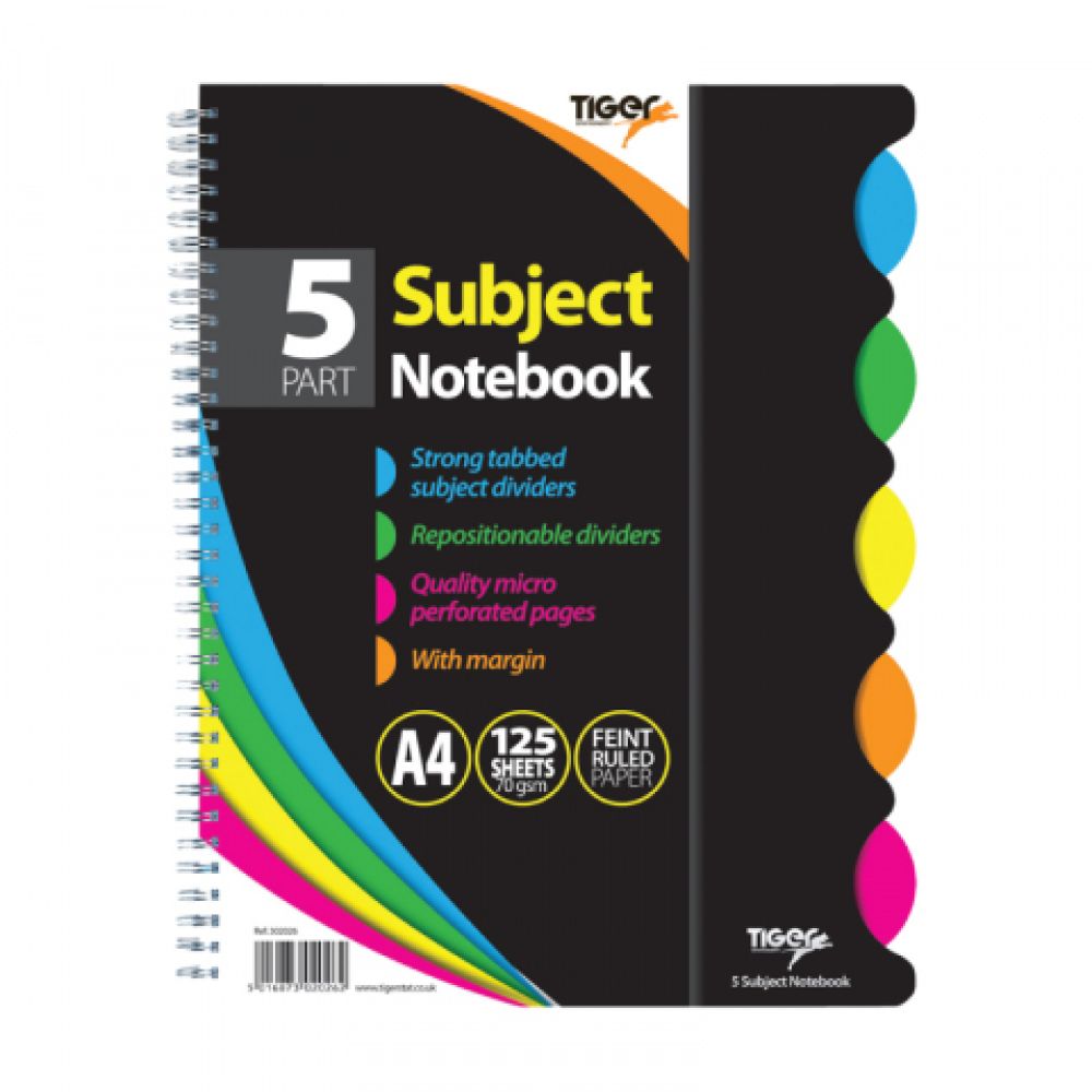 5 SUBJECT NOTEBOOK TWIN WIRE A4 – TIGER