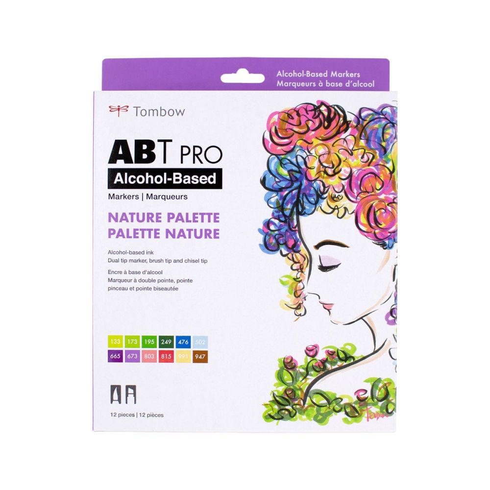 ABT PRO Alcohol-Based Art Markers, Nature Palette, 12-Pack